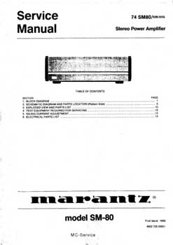 Marantz SM-80 service manual PDF